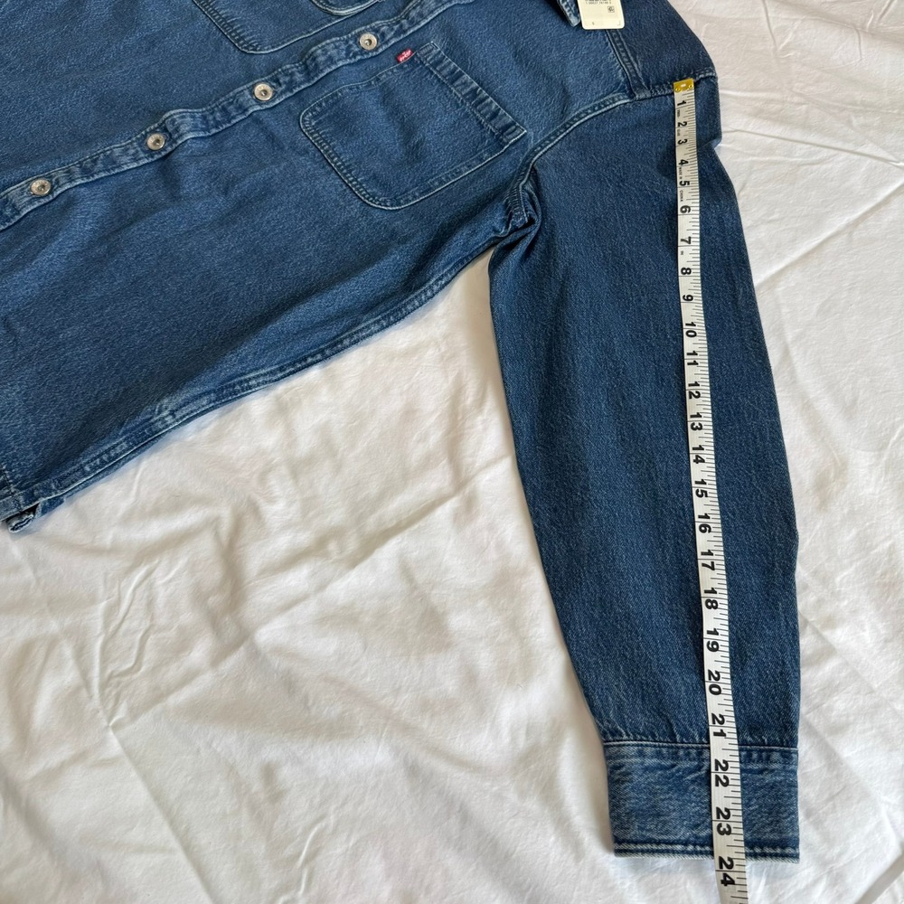 Levis Mens Denim Shirt Small Blue Long Sleeve Button Down Workwear New With Tags - Picture 7 of 13